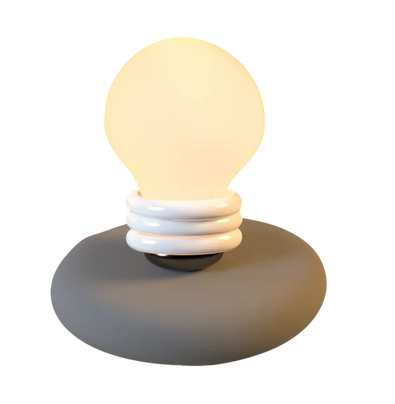 Light bulb on a dark stone