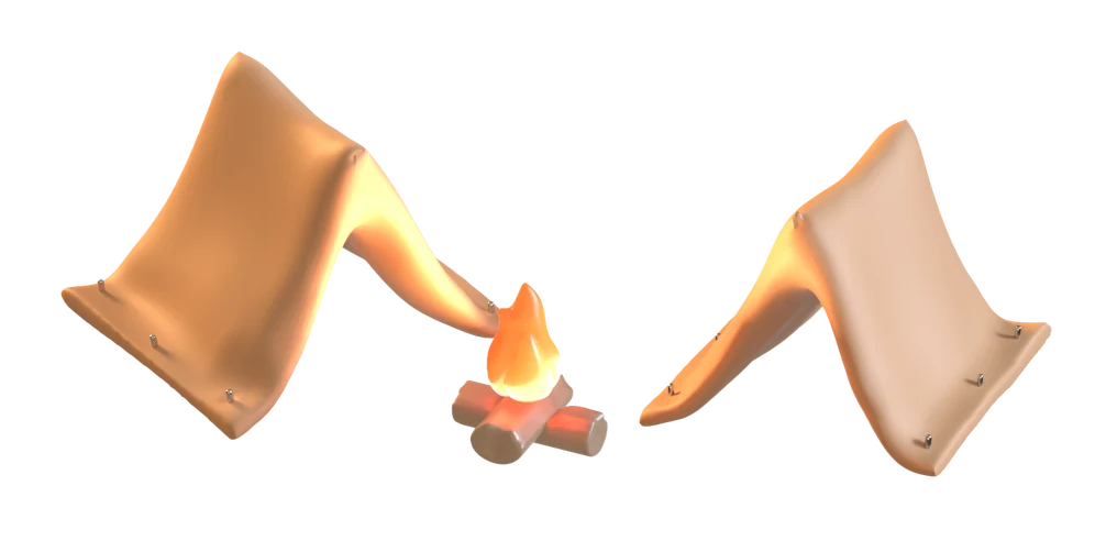 Tents and a campfire