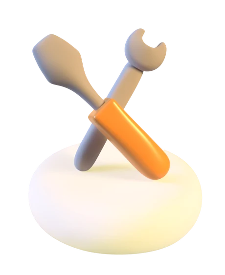 Spanner and screwdriver